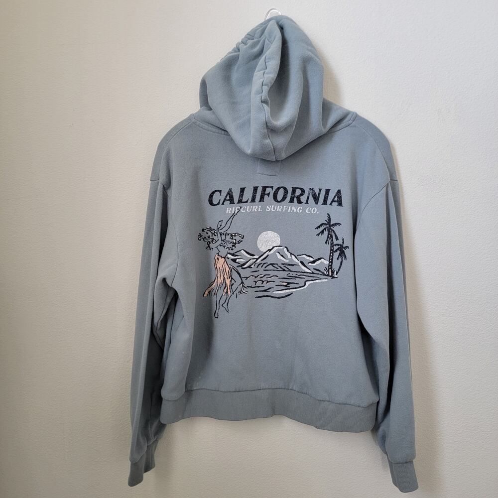 Ripcurl California Full Zip Sweater Hoodie Sz Medium Cotton Surfer Coastal Beach